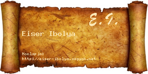 Eiser Ibolya névjegykártya
